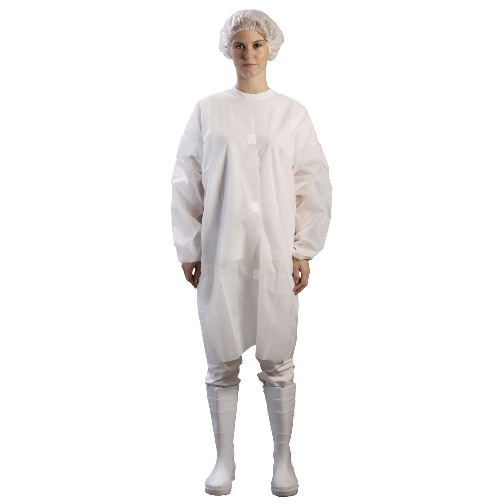 MANDIL DE VISITA DESCARTABLE 25 G/M2 R&G X 50 UND BLANCO