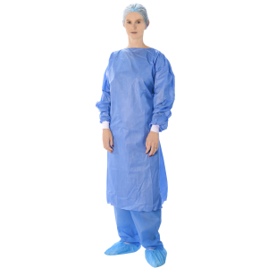 MANDIL ASÉPTICO DESCARTABLE (MANGA RANGLAN) SMS 40 G/M2 R&G AZUL